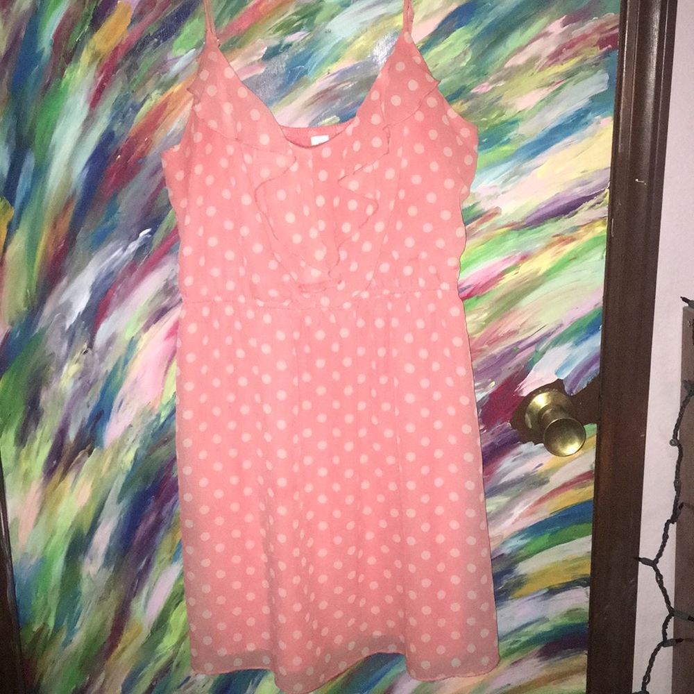 Pink polka dot dress
